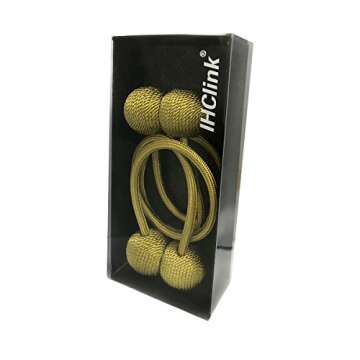 IHClink Window Curtain Tiebacks Clips VS Strong Magnetic Tie Band Home Office Decorative Drapes Weave Holdbacks Holders European Style 1 Pair