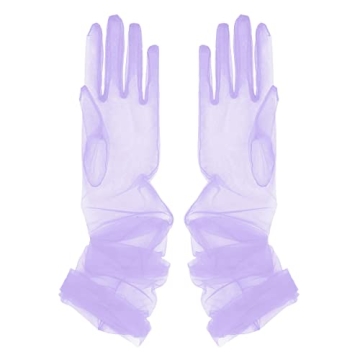 Aniler Women's 21" Tulle Long Wedding Bridal Gloves - Elegant Sheer Gloves for Parties and Events