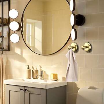 DGYB Suction Cup Hooks for Shower Set of 2 Gold Towel Hooks for Bathrooms Waterproof Stainless Shower Hooks for Inside Shower 15 Lb Bathroom Hooks for Towels