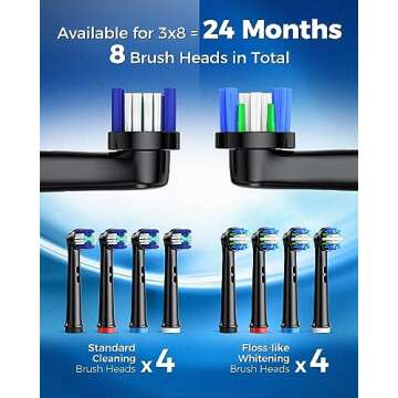 TEETHEORY Rotating Electric Toothbrush for Adults with 8 Brush Heads (2 Types), 4 Modes Deep Clean Electric Toothbrush with Rechargeable Power and 2 Min Smart Timer, Fast Charge (Black)