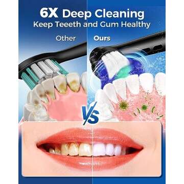 TEETHEORY Rotating Electric Toothbrush for Adults with 8 Brush Heads (2 Types), 4 Modes Deep Clean Electric Toothbrush with Rechargeable Power and 2 Min Smart Timer, Fast Charge (Black)