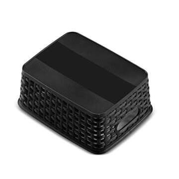 Set of 6 Plastic Storage Baskets - Small Pantry Organizer Basket Bins - Household Organizers with Cutout Handles for Kitchen Organization, Countertops, Cabinets, Bedrooms, and Bathrooms