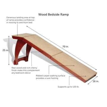 PetSafe CozyUp Bed Ramp for Small Dogs – 25 Inches Tall Reaches Most Beds – Supports up to 120 l...