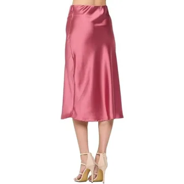Elegant Women's Satin Midi Skirt for Every Occasion