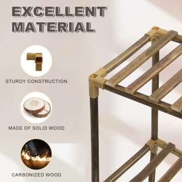 twocorn Plant Stand Indoor, 3-Tier Outdoor Wood Plant Stand for Multiple Plants, Accommodates 7 Pott...