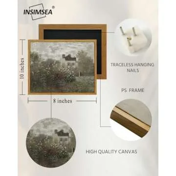 InSimSea Vintage Framed Canvas Wall Art 8x10 Inches