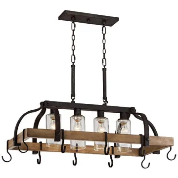 Franklin Iron Works Eldrige Chandelier with Pot Rack