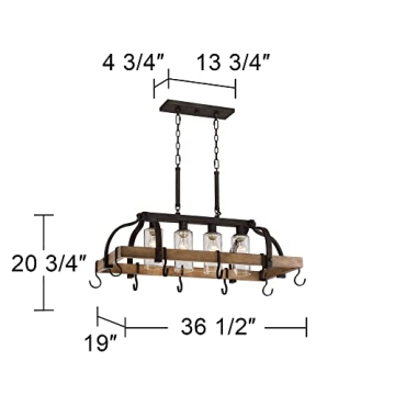 Franklin Iron Works Eldrige Chandelier with Pot Rack