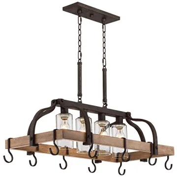 Franklin Iron Works Eldrige Chandelier with Pot Rack