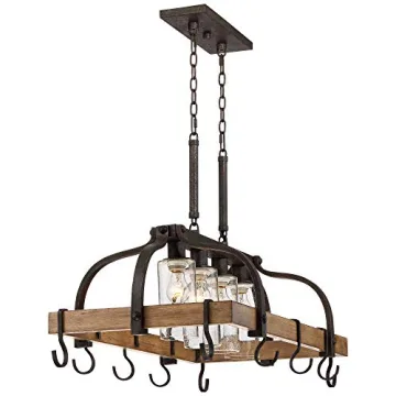 Franklin Iron Works Eldrige Chandelier with Pot Rack