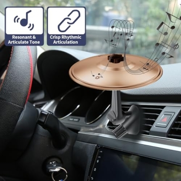 Car Cymbal, Air Vent Mini Drum for Fun Driving, Rose Gold