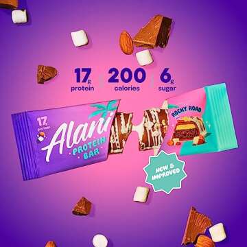 Alani Nu Protein Bars ROCKY ROAD | High Protein Gluten-Free Bars | 16g Protein | Low-Sugar (7G) Low-Carb Healthy Snacks | 12 Individually Wrapped Bars