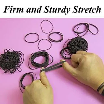 BAZIC Black Color Rubber Bands 2 Oz./ 56.70 g Assorted Sizes, Made in USA Elastic Bands for Bank Bills Money Dollars File Folders, 1-Pack