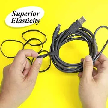 BAZIC Black Color Rubber Bands 2 Oz./ 56.70 g Assorted Sizes, Made in USA Elastic Bands for Bank Bills Money Dollars File Folders, 1-Pack