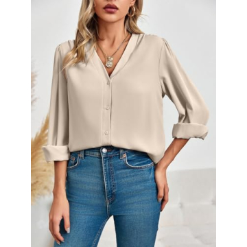Elegant Long Sleeve Women's Business Casual Blouse