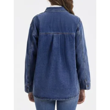 Trendy Denim Pullover - Casual Button Down Jean Jacket
