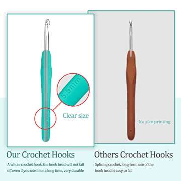5.5 mm Crochet Hook, Ergonomic Handle for Arthritic Hands, Extra Long  Knitting Needles for Beginners and Crocheting Yarn (5.5 mm)