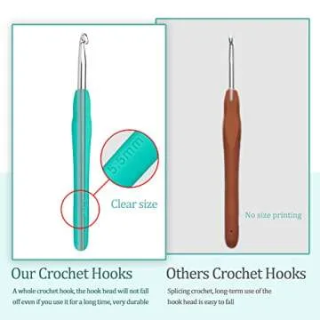 5.5 mm Crochet Hook, Ergonomic Handle for Arthritic Hands, Extra Long  Knitting Needles for Beginners and Crocheting Yarn (5.5 mm)