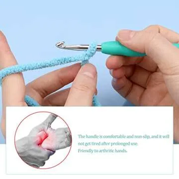 5.5 mm Crochet Hook, Ergonomic Handle for Arthritic Hands, Extra Long  Knitting Needles for Beginners and Crocheting Yarn (5.5 mm)