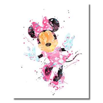 BigWig Prints Mickey And Minnie Prints - Minnie Mouse Wall Art, Mickey Mouse Wall Decor, Disney Pictures for Kids Room, Donald & Daisy Duck Posters, Goofy, Pluto - Unframed Set of 6 (8x10)