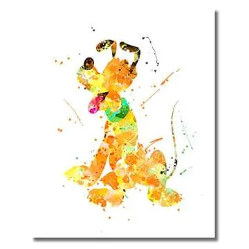 BigWig Prints Mickey And Minnie Prints - Minnie Mouse Wall Art, Mickey Mouse Wall Decor, Disney Pictures for Kids Room, Donald & Daisy Duck Posters, Goofy, Pluto - Unframed Set of 6 (8x10)