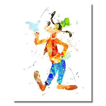 BigWig Prints Mickey And Minnie Prints - Minnie Mouse Wall Art, Mickey Mouse Wall Decor, Disney Pictures for Kids Room, Donald & Daisy Duck Posters, Goofy, Pluto - Unframed Set of 6 (8x10)