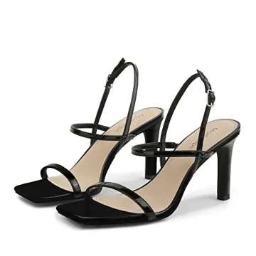 Stylish Modatope Black Strappy Sandals with Ankle Strap