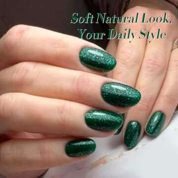 Born Pretty Christmas Glitter Green Gel Nail Polish Shimmer Green Hema-Free Color Gel Polish Nail Ar...