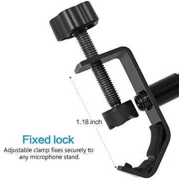 Microphone Pop Filter for Blue Yeti and Other Mic, Dual Layered Wind Pop Screen with Flexible 360° Gooseneck Clip Stabilizing Arm