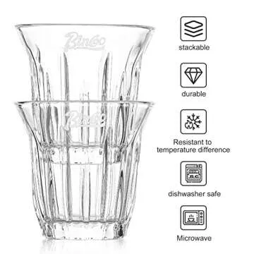 Bincoo Glass Coffee Mug Set 2x90ML, Clear Glass Coffee Mugs with Wooden Coasters, Coffee, Cappuccino, Latte, Espresso Glass Cup Heat Resistant