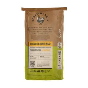 Scratch and Peck Whole Grain Grower Mash Chicken and Duck Feed - Corn-Free and Soy-Free - 17% Protei...