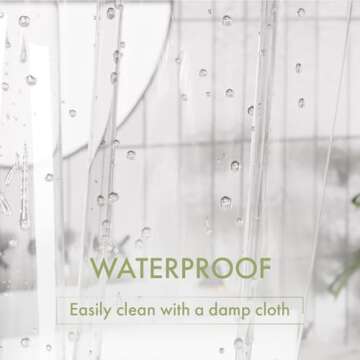 AmazerBath Clear Shower Curtain Liner, 72x78 Long Plastic Shower Curtain Liner, Waterproof PEVA Shower Liner, Cute Lightweight Shower Curtains for Bathroom with 3 Magnets and 12 Rustproof Grommets