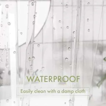 AmazerBath Clear Shower Curtain Liner, 72x78 Long Plastic Shower Curtain Liner, Waterproof PEVA Shower Liner, Cute Lightweight Shower Curtains for Bathroom with 3 Magnets and 12 Rustproof Grommets