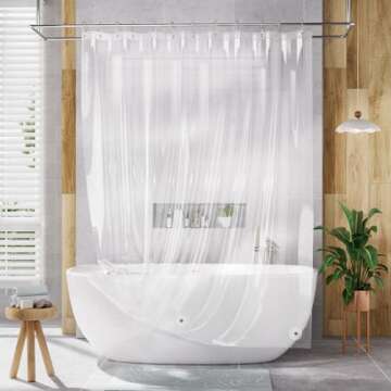 AmazerBath Clear Shower Curtain Liner, 72x78 Long Plastic Shower Curtain Liner, Waterproof PEVA Shower Liner, Cute Lightweight Shower Curtains for Bathroom with 3 Magnets and 12 Rustproof Grommets