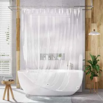 AmazerBath Clear Shower Curtain Liner, 72x78 Long Plastic Shower Curtain Liner, Waterproof PEVA Shower Liner, Cute Lightweight Shower Curtains for Bathroom with 3 Magnets and 12 Rustproof Grommets