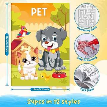 BenLouis Coloring Books for Kids With Stacking Crayons Set Mini Coloring Books Bulk for Ages 4-8-12 ...