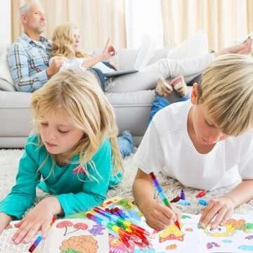 BenLouis Coloring Books for Kids With Stacking Crayons Set Mini Coloring Books Bulk for Ages 4-8-12 Small Activity Books for Birthday Party Gifts Goodie Bags Stuffers Travel（24+24Pcs Classic）