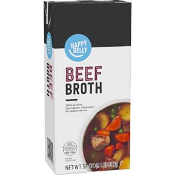 Amazon Brand - Happy Belly Beef Broth, 32 fl oz (Pack of 1)
