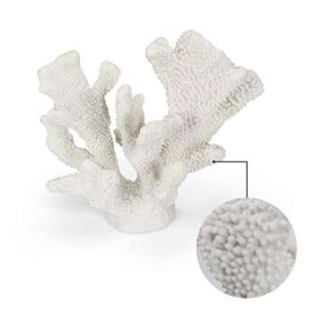 ALIWINER White Coral Decor White Coral Reef, Faux Artificial Coral Statue, Nautical Decor for Beach Theme Home, Wedding, Tabletop Decoration for Home Living Room Decor