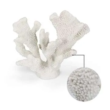 ALIWINER White Coral Decor White Coral Reef, Faux Artificial Coral Statue, Nautical Decor for Beach Theme Home, Wedding, Tabletop Decoration for Home Living Room Decor