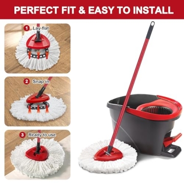 4 Pack Microfiber Mop Heads for Ocedar Spin Mop System