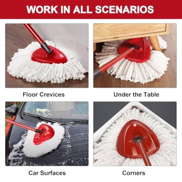 4 Pack Microfiber Mop Heads for Ocedar Spin Mop System