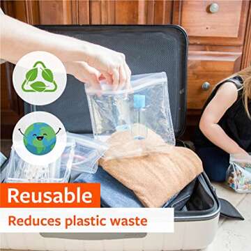 Full Circle Ziptuck Reusable Lunch Bag - Multi-Use Leak-Free Food-Safe Storage Bag, BPA-Free – Set of 2 Lunch Bags, Girl Heroes