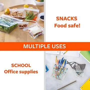 Full Circle Ziptuck Reusable Lunch Bag - Multi-Use Leak-Free Food-Safe Storage Bag, BPA-Free – Set of 2 Lunch Bags, Girl Heroes