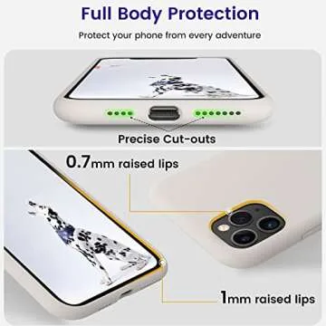 OTOFLY Compatible with iPhone 11 Pro Max Case,Ultra Slim Fit iPhone Case Liquid Silicone Gel Cover with Full Body Protection Anti-Scratch Shockproof Case (White Stone)