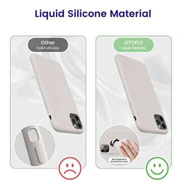 OTOFLY Compatible with iPhone 11 Pro Max Case,Ultra Slim Fit iPhone Case Liquid Silicone Gel Cover with Full Body Protection Anti-Scratch Shockproof Case (White Stone)