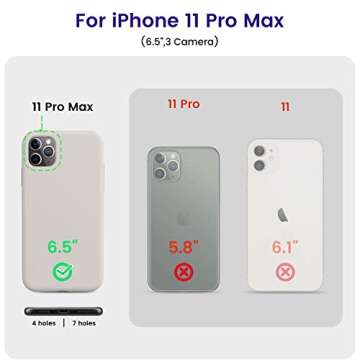 OTOFLY Compatible with iPhone 11 Pro Max Case,Ultra Slim Fit iPhone Case Liquid Silicone Gel Cover with Full Body Protection Anti-Scratch Shockproof Case (White Stone)