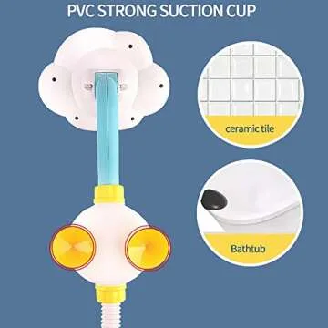 Electric Shower Bath Toy Sprinkler Head - Rainbow Cloud Spray Water Baby Toddler Toy for Kids Bathtub and Bathtime Fun