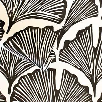 Tempaper x Novogratz Zebra Black Feather Palm Removable Peel and Stick Wallpaper, 20.5 in X 16.5 ft, Made in The USA
