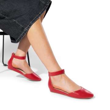 Stylish DREAM PAIRS Low Wedge Ankle Strap Flats for Women